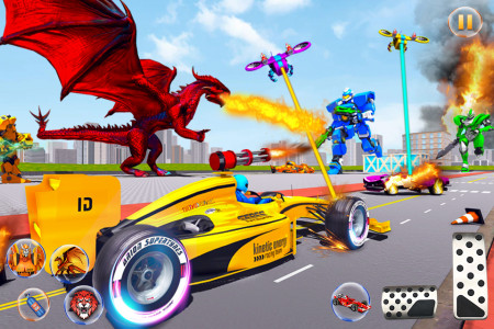 اسکرین شات 2 برنامه Formula Car Robot Transform - Flying Dragon Robot