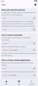 اسکرین شات 2 برنامه Linux Command Library