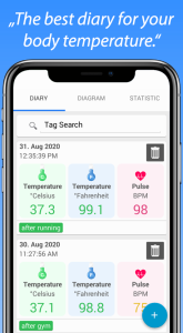 اسکرین شات 1 برنامه Body Temperature Fever Diary