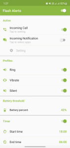 اسکرین شات 1 برنامه Flash Alerts on Call and SMS