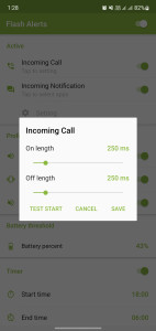 اسکرین شات 3 برنامه Flash Alerts on Call and SMS