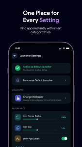اسکرین شات 5 برنامه Launcher OS 26: Glass Theme