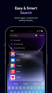 اسکرین شات 3 برنامه Launcher OS 26: Glass Theme