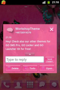 اسکرین شات 3 برنامه Pink Cute Sweet Theme GO SMS