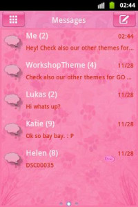 اسکرین شات 1 برنامه Pink 2 GO SMS PRO Theme