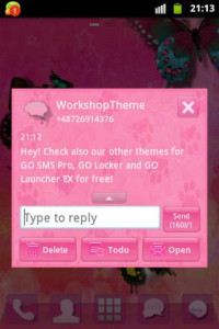 اسکرین شات 3 برنامه Pink 2 GO SMS PRO Theme