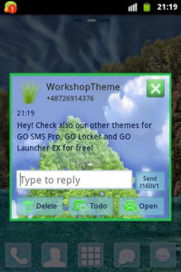 اسکرین شات 4 برنامه Tree Theme GO SMS