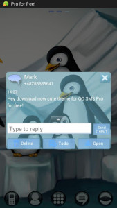 اسکرین شات 4 برنامه Penguins Theme GO SMS Pro