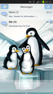 اسکرین شات 1 برنامه Penguins Theme GO SMS Pro