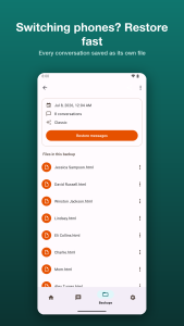 اسکرین شات 7 برنامه SMS Backup: PDF & Restore
