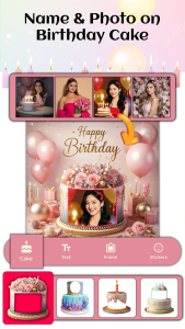 اسکرین شات 2 برنامه Photo & Name On Birthday Cake