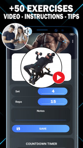 اسکرین شات 3 برنامه Gym Fitness Workout Planner