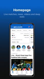 اسکرین شات 4 برنامه ESPNcricinfo - Live Cricket