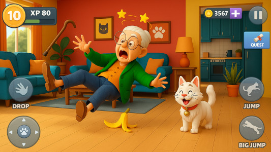 اسکرین شات 2 بازی Kitty vs Granny House Chaos