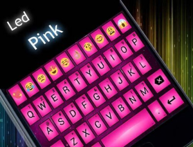 اسکرین شات 6 برنامه Emoji Keyboard Led Pink Theme