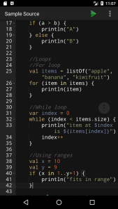 اسکرین شات 1 برنامه Kotlin Programming Compiler