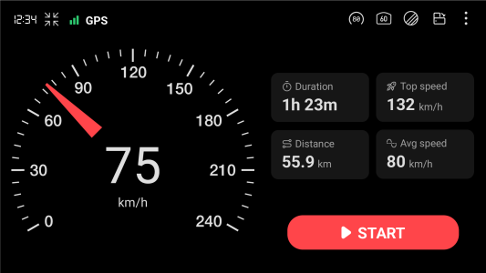 اسکرین شات 1 برنامه GPS Speedometer : Odometer HUD