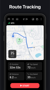 اسکرین شات 3 برنامه GPS Speedometer : Odometer HUD