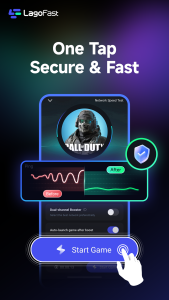 اسکرین شات 2 برنامه LagoFast Game Booster: Low Lag