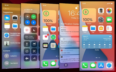 اسکرین شات 2 برنامه Launcher iOS 15