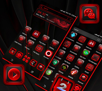 اسکرین شات 2 برنامه Red Black Launcher Theme