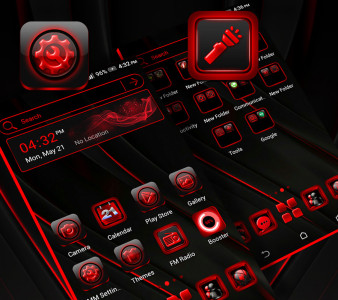 اسکرین شات 4 برنامه Red Black Launcher Theme