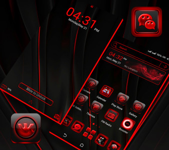 اسکرین شات 6 برنامه Red Black Launcher Theme