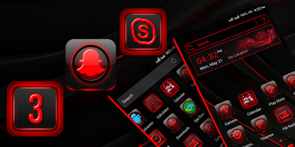 اسکرین شات 1 برنامه Red Black Launcher Theme