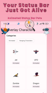 اسکرین شات 3 برنامه Yumo: Status Bar & Notch Pets