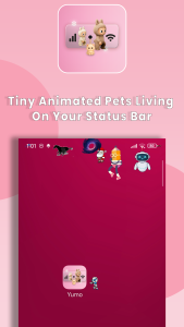 اسکرین شات 1 برنامه Yumo: Status Bar & Notch Pets