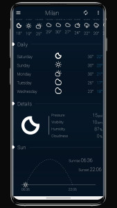 اسکرین شات 3 برنامه Weather: Forecast & Wind