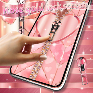 اسکرین شات 6 برنامه Rose gold lock screen zipper