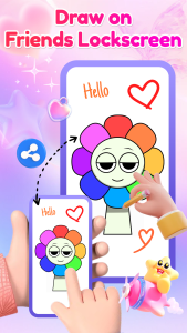 اسکرین شات 2 برنامه Lockscreen Drawing Together