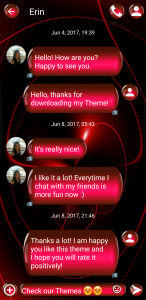 اسکرین شات 5 برنامه SMS Theme Sphere Red - black