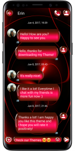اسکرین شات 1 برنامه SMS Theme Sphere Red - black