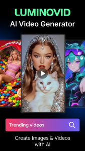اسکرین شات 1 برنامه LuminoVid: AI Video Generator