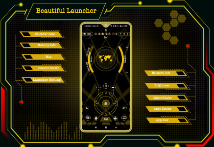 اسکرین شات 1 برنامه Beautiful Launcher - App lock