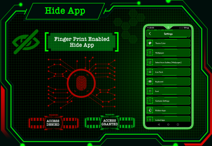 اسکرین شات 5 برنامه Classy Launcher -App lock,Hide