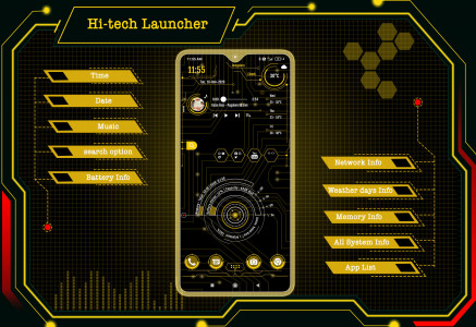 اسکرین شات 1 برنامه Hi-tech launcher 2025