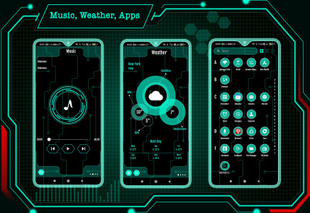 اسکرین شات 4 برنامه Futuristic UI Launcher