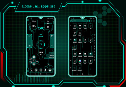 اسکرین شات 3 برنامه Hi-tech Launcher 2 - Future UI