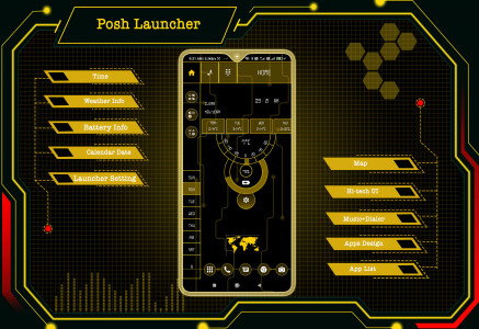 اسکرین شات 1 برنامه Posh Launcher - AppLock