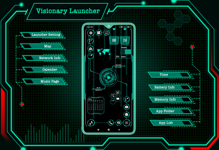 اسکرین شات 1 برنامه Visionary Launcher
