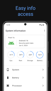 اسکرین شات 1 برنامه System information