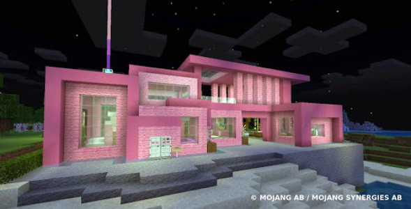 اسکرین شات 1 بازی Pink house with furniture. Craft maps and mods