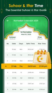 اسکرین شات 3 برنامه Ramadan Calendar: Prayer times