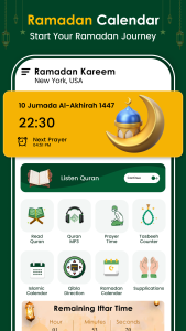 اسکرین شات 1 برنامه Ramadan Calendar: Prayer times
