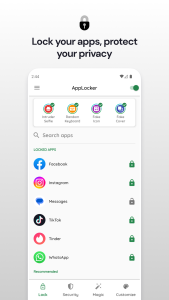 اسکرین شات 1 برنامه App Lock: Fingerprint, Pattern