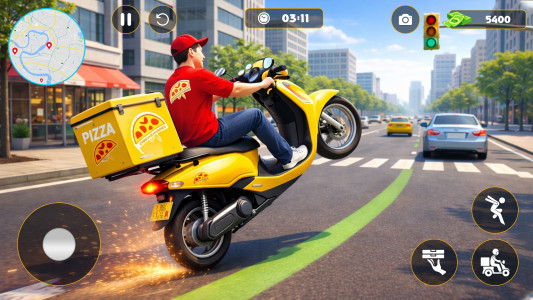 اسکرین شات 1 بازی Moto Pizza Delivery : Bike Sim