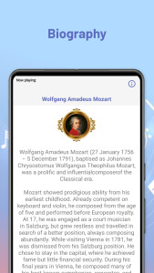 اسکرین شات 3 برنامه Wolfgang Amadeus Mozart Music